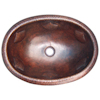 Hammered Oval Oyster Bathroom Copper Sink