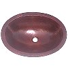Undermount Hammered Oval Bathroom Copper Sink II