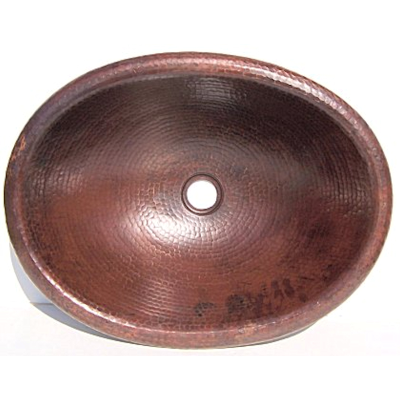 Hammered Oval Bathroom Copper Sink II