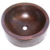 Hammered Round Apron Bathroom Copper Sink