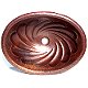 Hammered Oval Twister Bathroom Copper Sink