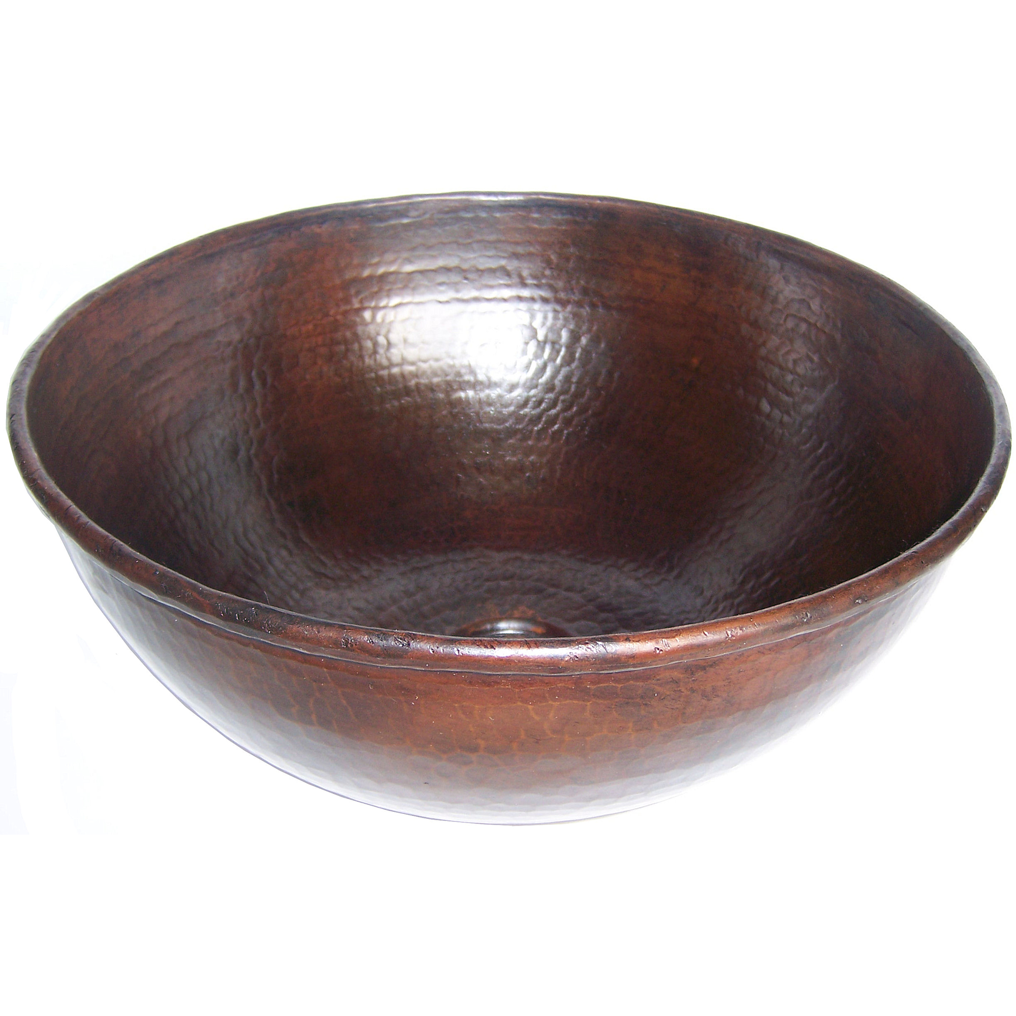 Weathered Hammered Round Bathroom Copper Vessel II