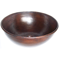 Weathered Hammered Round Bathroom Copper Vessel