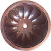 Undermount Hammered Round Shell Bathroom Copper Sink