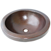 Small Apron Round Hammered Bathroom Copper Sink