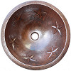 Round Undermount Stars Bathroom Hammered Copper Sink