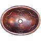 Hammered Oval Stars Bathroom Copper Sink
