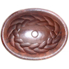 Hammered Oval Braided Bathroom Copper Sink