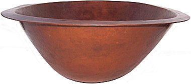 Terra Undermount Hammered Oval Bathroom Copper Sink Details