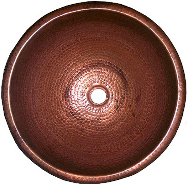 Terra Hammered Round Bathroom Copper Sink