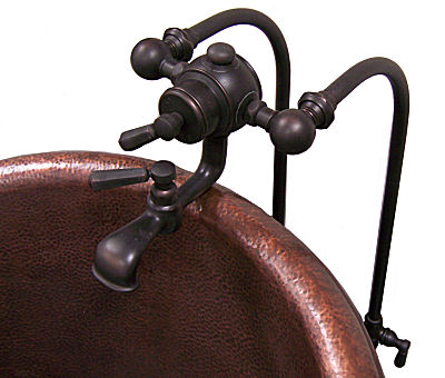 Oil Rubbed Bronze Floor Mount Bathtub Faucet F311M-AHAFOC Close-Up
