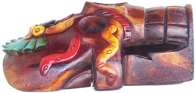 The Skull, Carved Wood Mask Close-Up