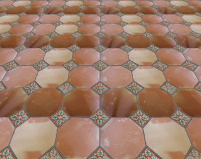 Octagon Clay Saltillo Tile Details