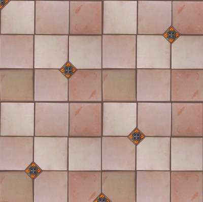 Square 12 Clay Saltillo Tile Close-Up