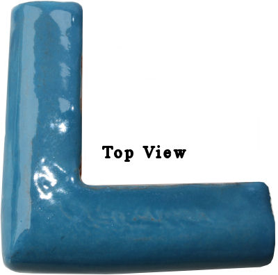 TalaMex Aqua Blue Chair Rail Corner Molding Close-Up