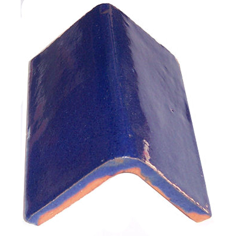 TalaMex Cobalt Blue Talavera Clay V-Cap 4 in. Close-Up