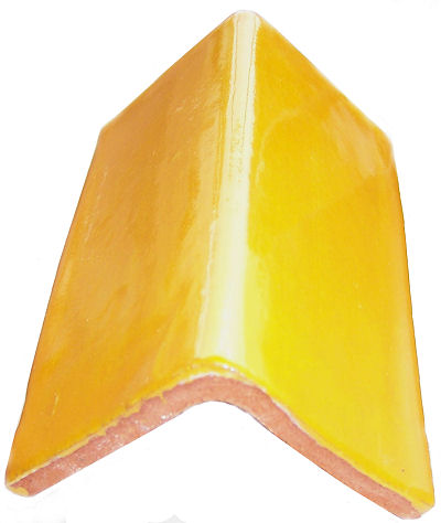 TalaMex Yellow Talavera Clay V-Cap 4 in. Close-Up