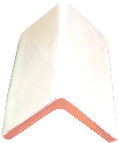 TalaMex Pure White Talavera Clay V-Cap 4 in. Close-Up
