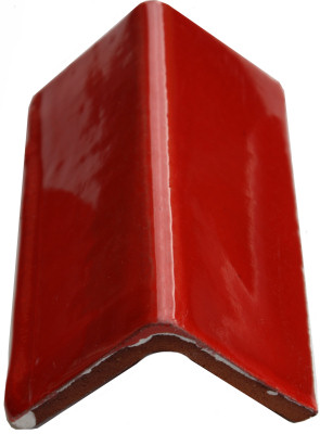 TalaMex Red Talavera Clay V-Cap 4 in. Close-Up
