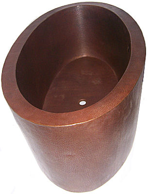 Double Wall Oval Hammered Copper Bath Tub Details