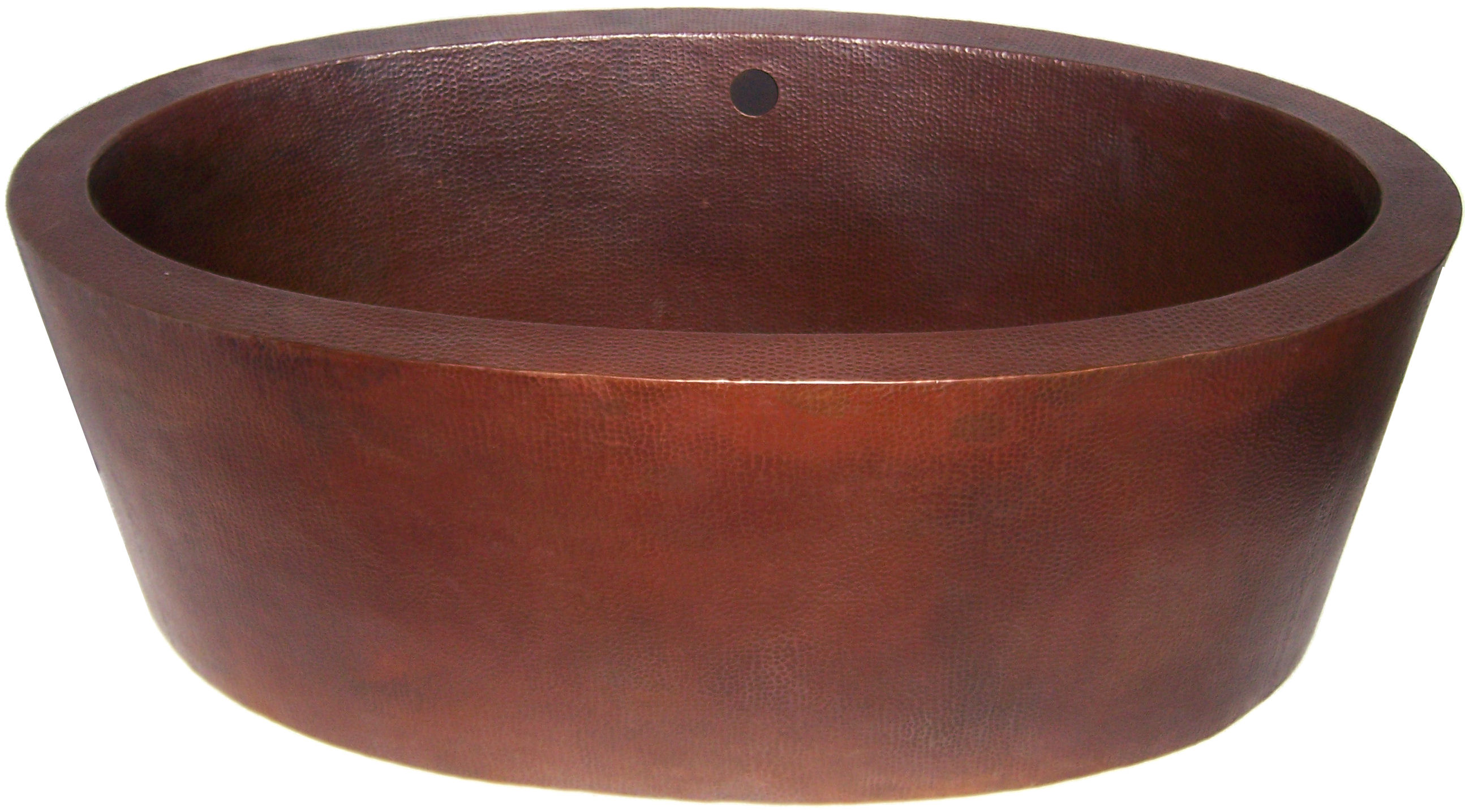 Double Wall Oval Hammered Copper Bath Tub