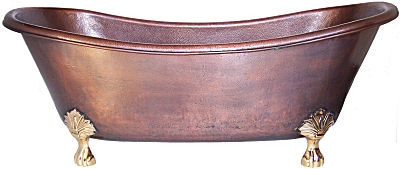 Clawfoot Copper Bath Tub Close-Up