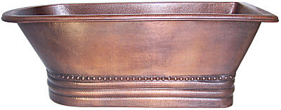Terra Hammered Copper Tub Close-Up