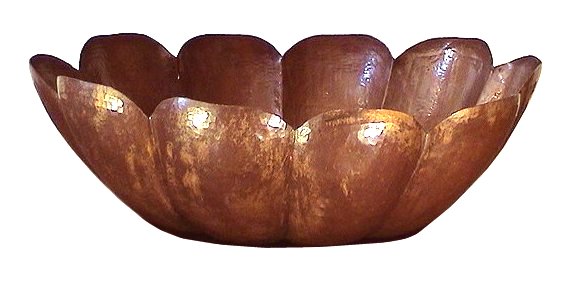 Folk Art Small Fruit Copper Bowl