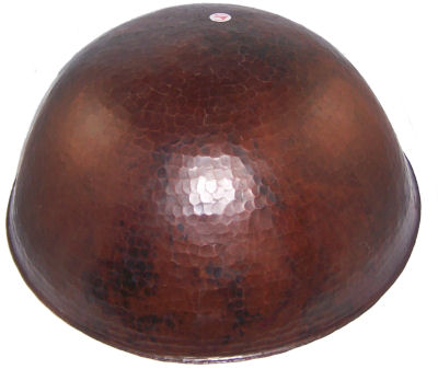 Weathered Hammered Copper Bowl Details