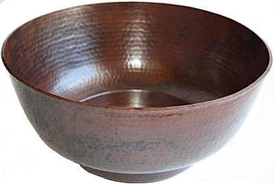 Weathered Hammered Copper Bowl