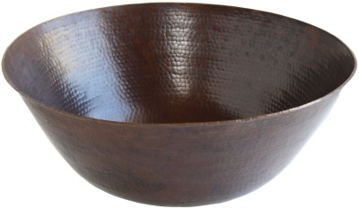 Big Weathered Hammered Copper Bowl