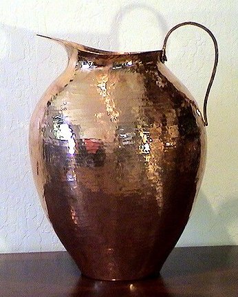 Big Oval Polished Copper Pitcher
