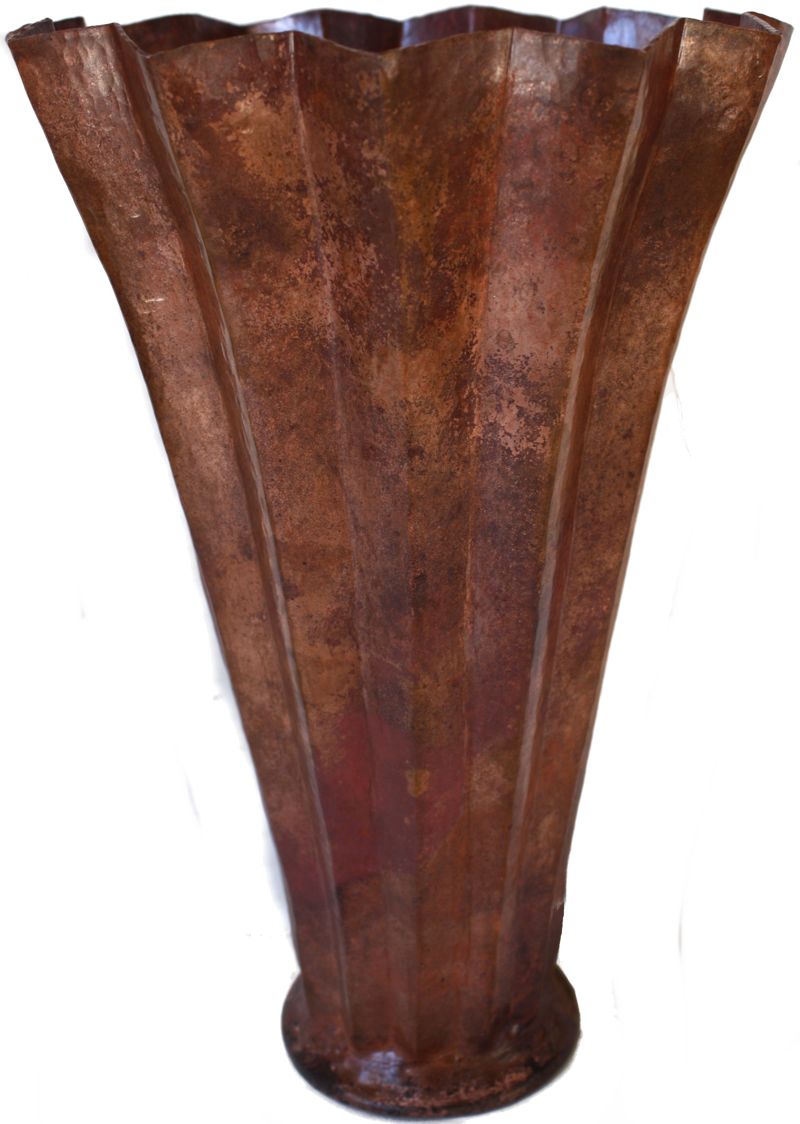 Star Tall Hammered Copper Vase