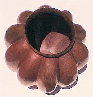 Folk Art Pumpkin Copper Vase Close-Up