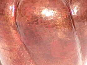 Arts & Crafts Twisted Copper Vase Close-Up