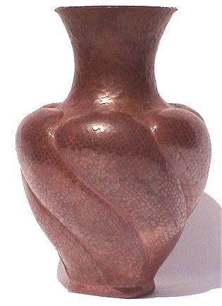 Folk Art Twisted-Pronged Copper Vase