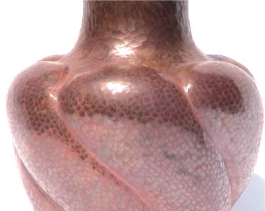 Folk Art Twisted-Pronged Copper Vase Close-Up