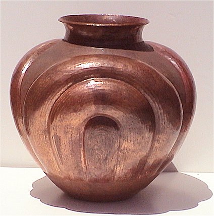 Folk Art Horseshoe Copper Vase