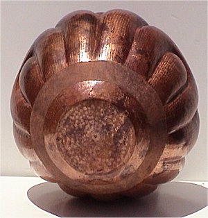 Folk Art Horseshoe Copper Vase Close-Up
