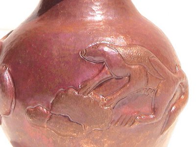Tiny Three-leg Nature Copper Vase Close-Up