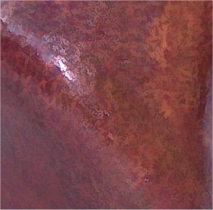 Small Oval Twisted Hammered Copper Vase Close-Up