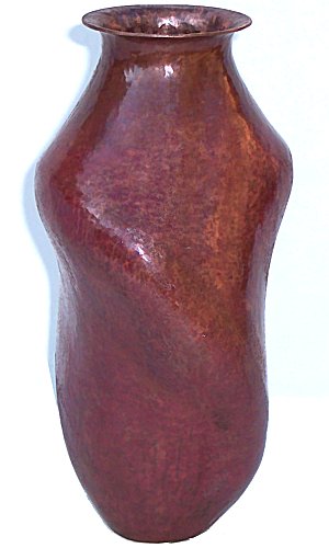 Medium Triangular Twisted Hammered Copper Vase