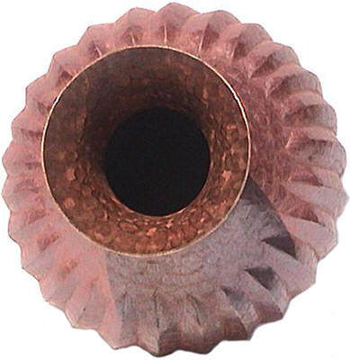 Hammered Twisted-Pronged-Round Copper Vase Close-Up