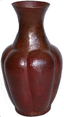 Pronged Hammered Copper Vase