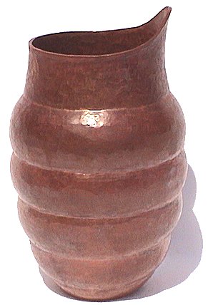 Hammered Round Snail Copper Vase