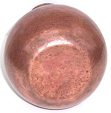 Tall Hammered Copper Vase Details