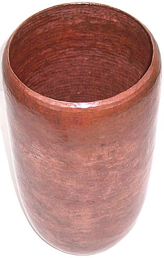 Classic Tall Hammered Copper Vase Close-Up