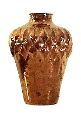 Folk Art Polished Diamond Copper Vase