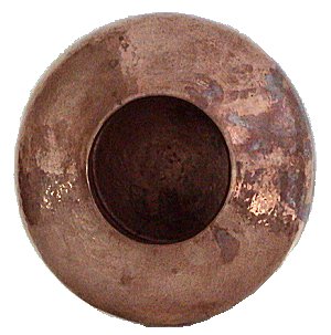 Folk Art Polished Flat Copper Vase Details