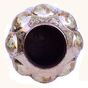 Arts & Crafts Drops Golden Copper Vase Details